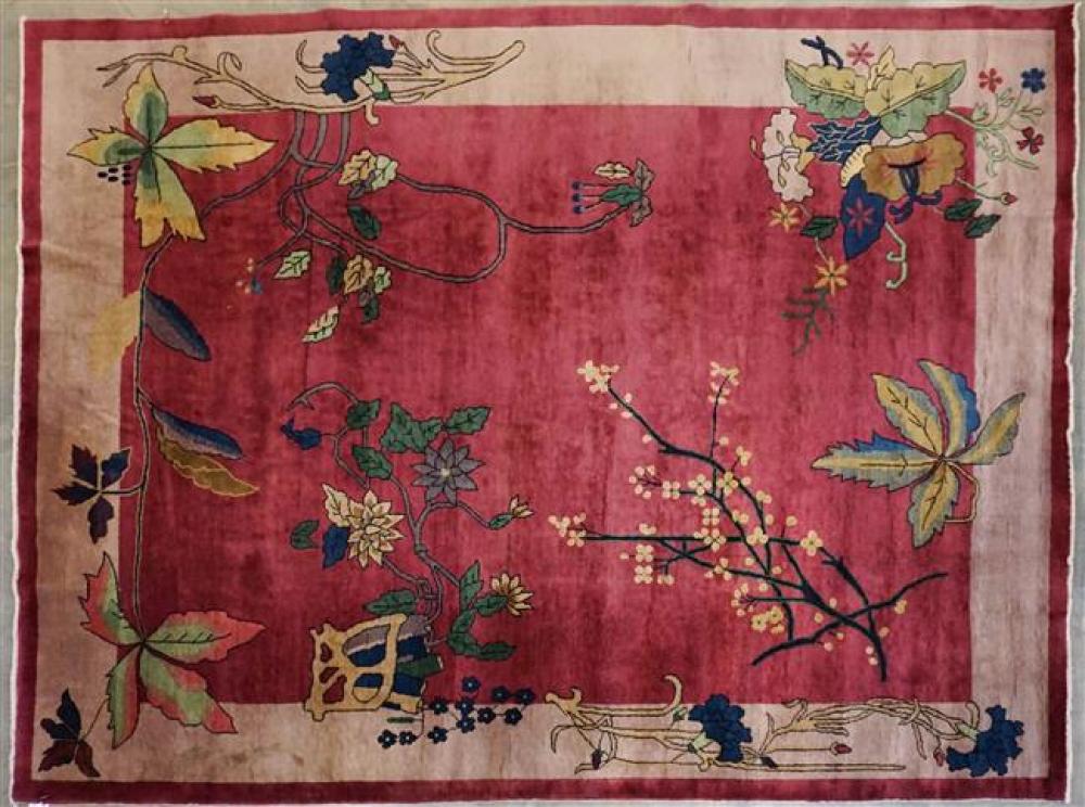 CHINESE NICHOLS RUG, 9 FT 2 IN X 11FT