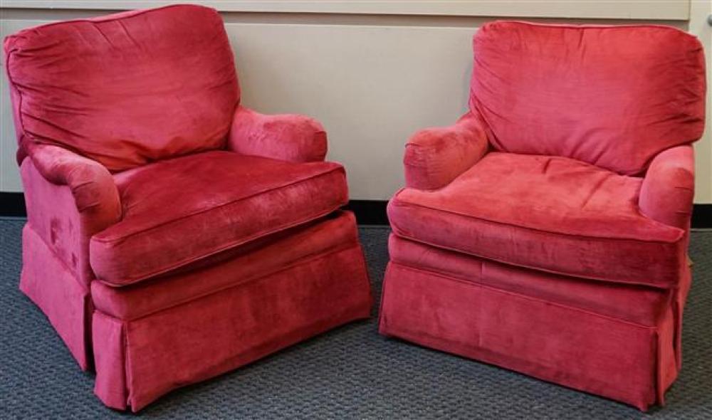 PAIR RED UPHOLSTERED ELECTRIC RECLINERSPair