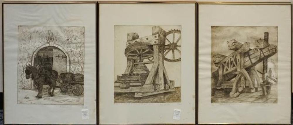 CORVAL THREE FRAMED ETCHINGS  3242b7