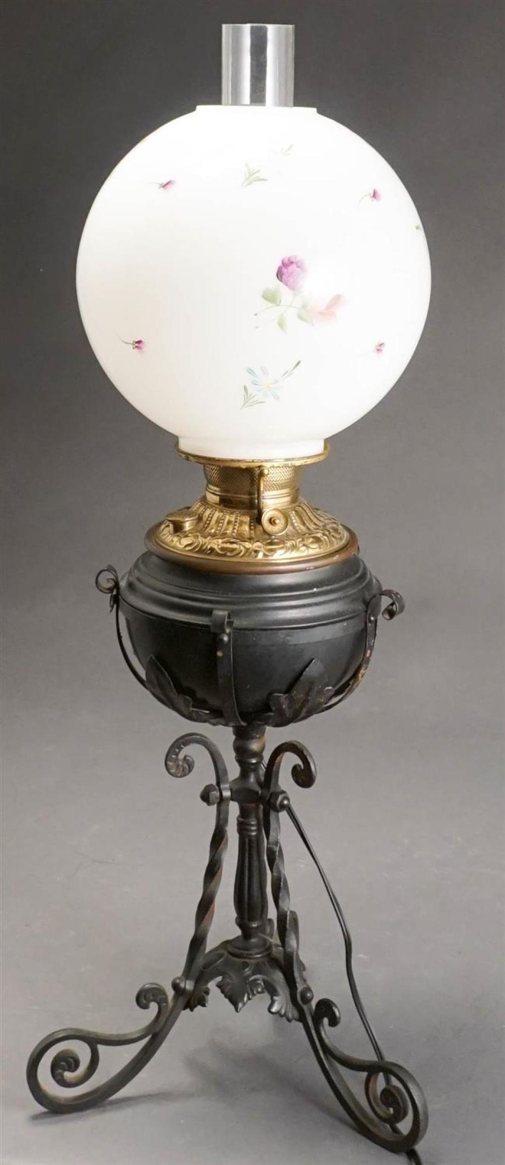 AMERICAN BRASS AND METAL OIL LAMP