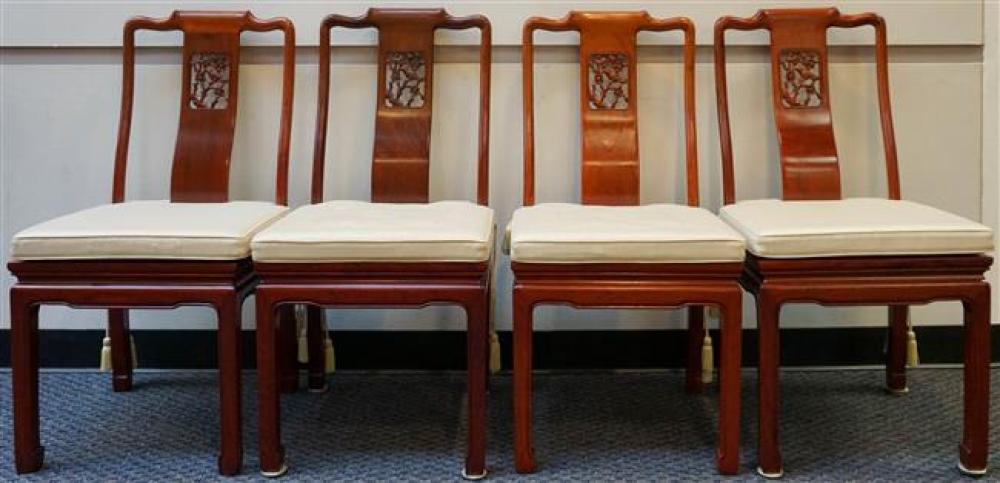 FOUR CHINESE HARDWOOD SIDE CHAIRS 32431b
