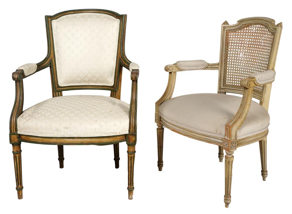 TWO ASSORTED LOUIS XVI STYLE FAUTEUILSthe 326a6d