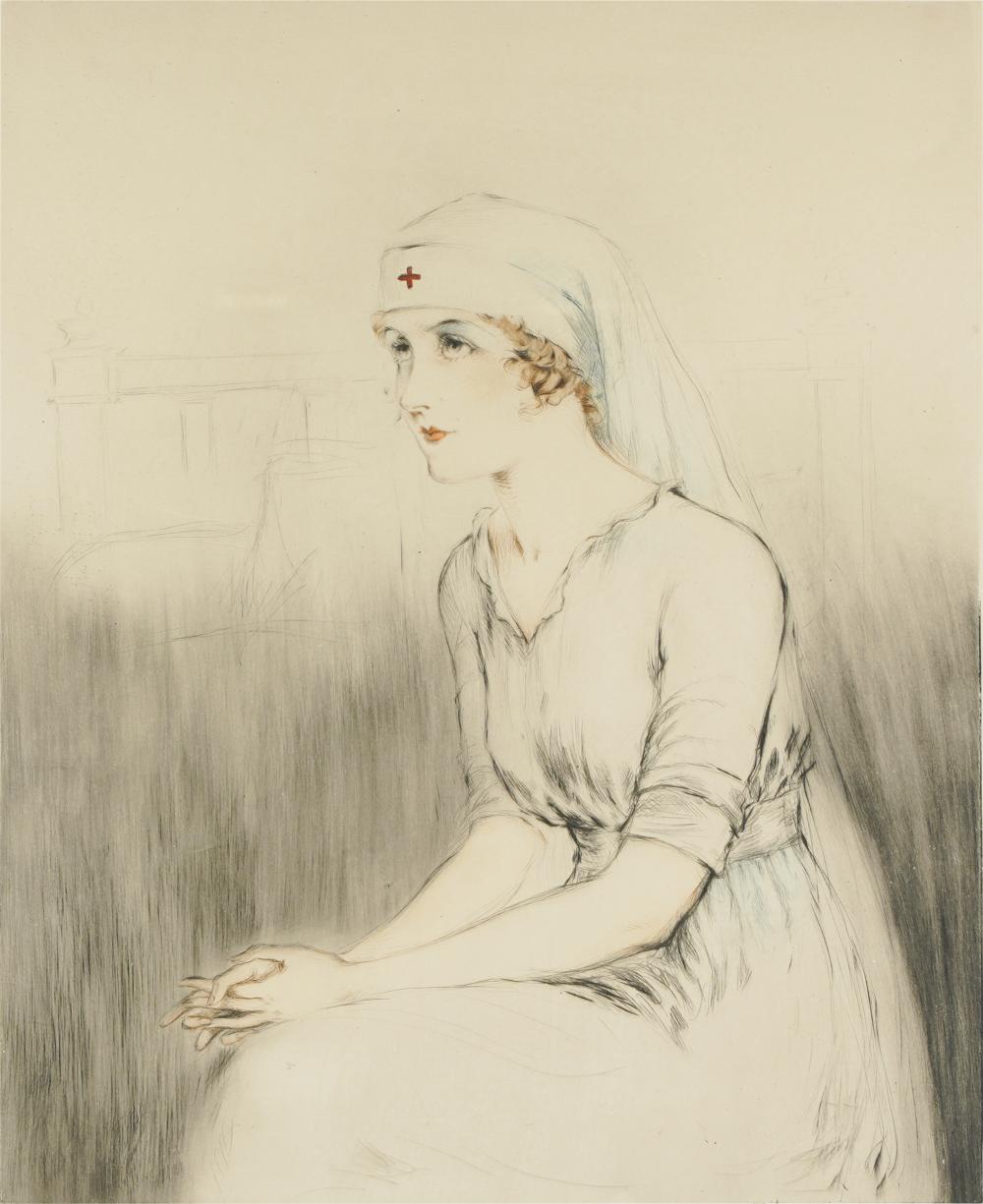 LOUIS ICART 1888 1950 NURSEhand colored 326a78