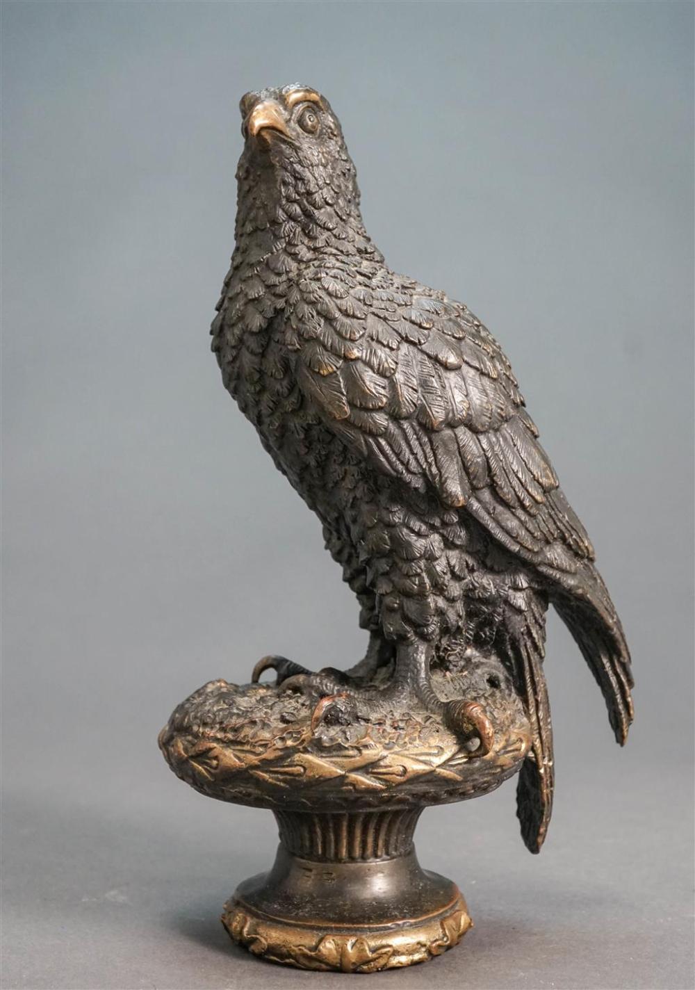 PERCHED EAGLE, BRONZE FINIAL, H: