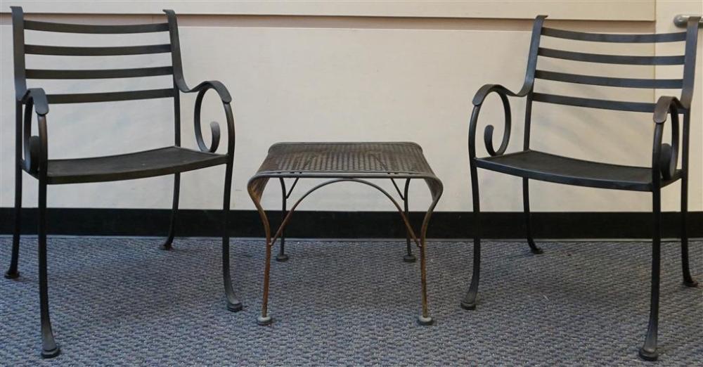 PAIR OF BLACK PAINTED WROUGHT IRON