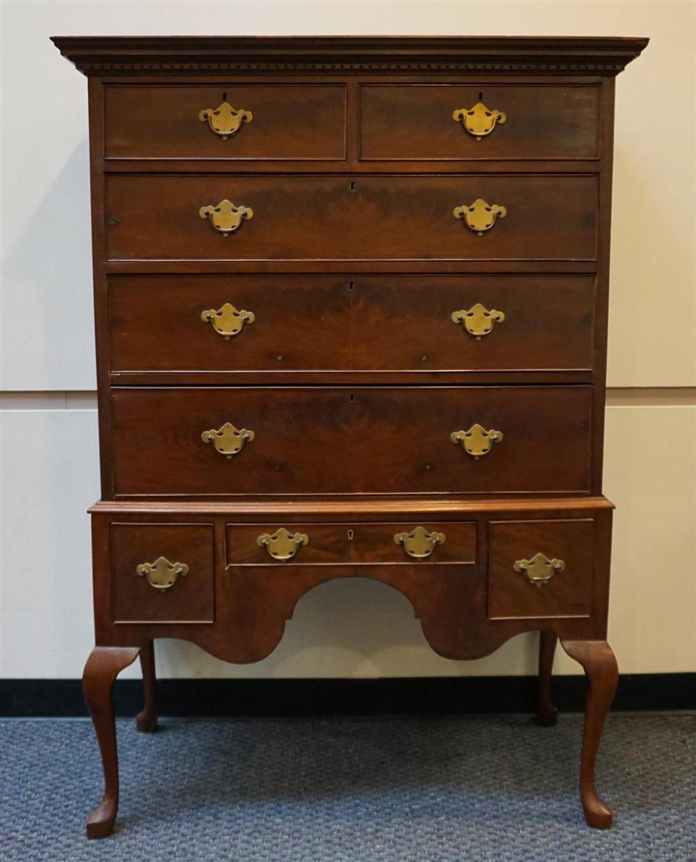 QUEEN ANNE STYLE MAHOGANY HIGHBOY,