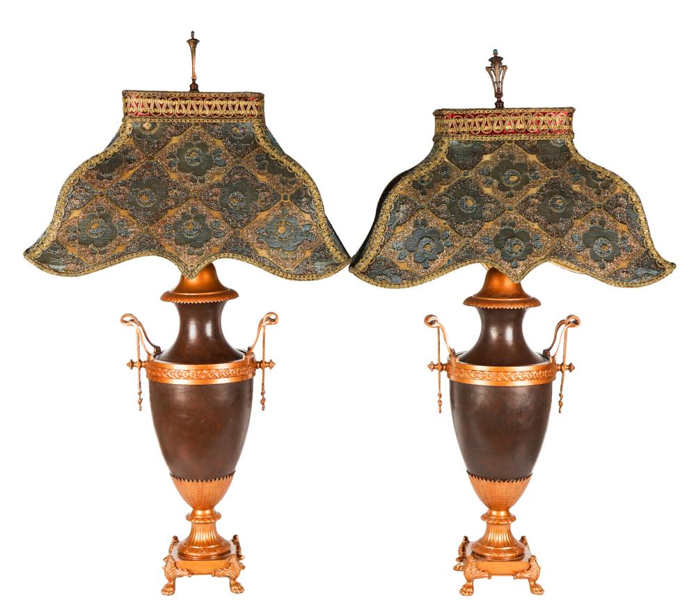PAIR OF EMPIRE-STYLE PAINTED METAL