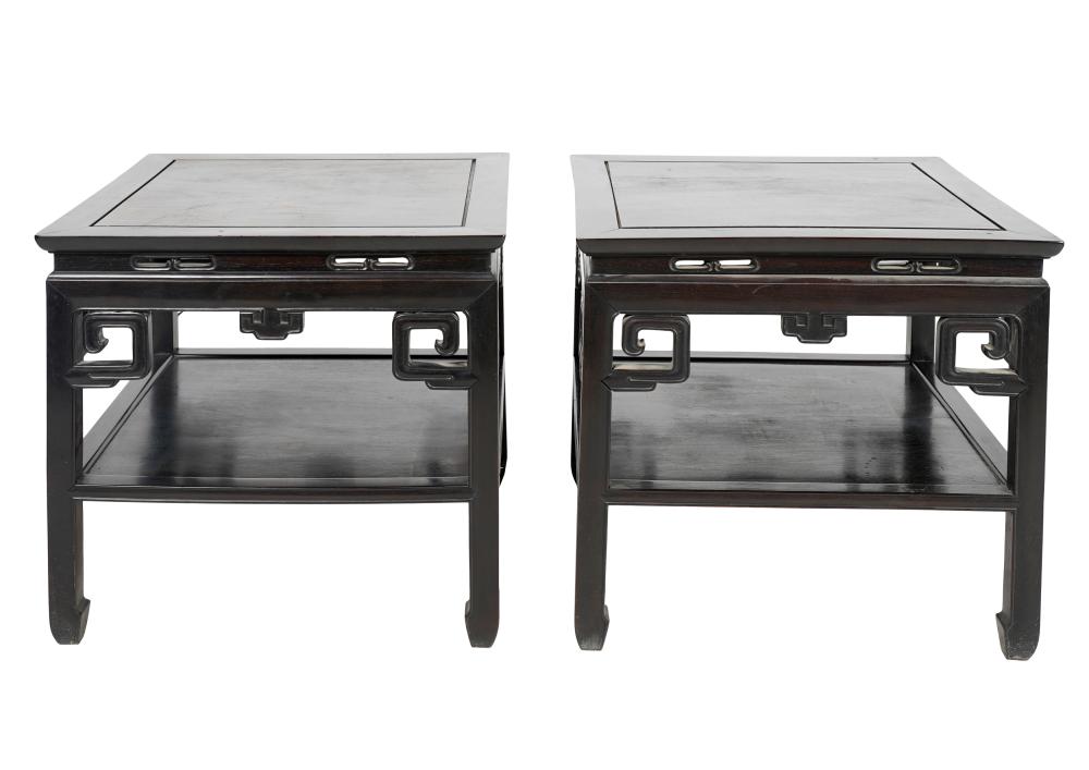 PAIR OF CHINESE HARDWOOD SIDE TABLESeach 326b18