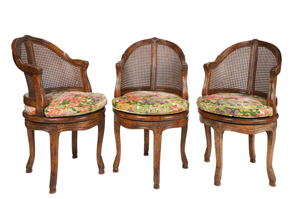 THREE FRENCH PROVINCIAL STYLE SWIVEL 326b3d