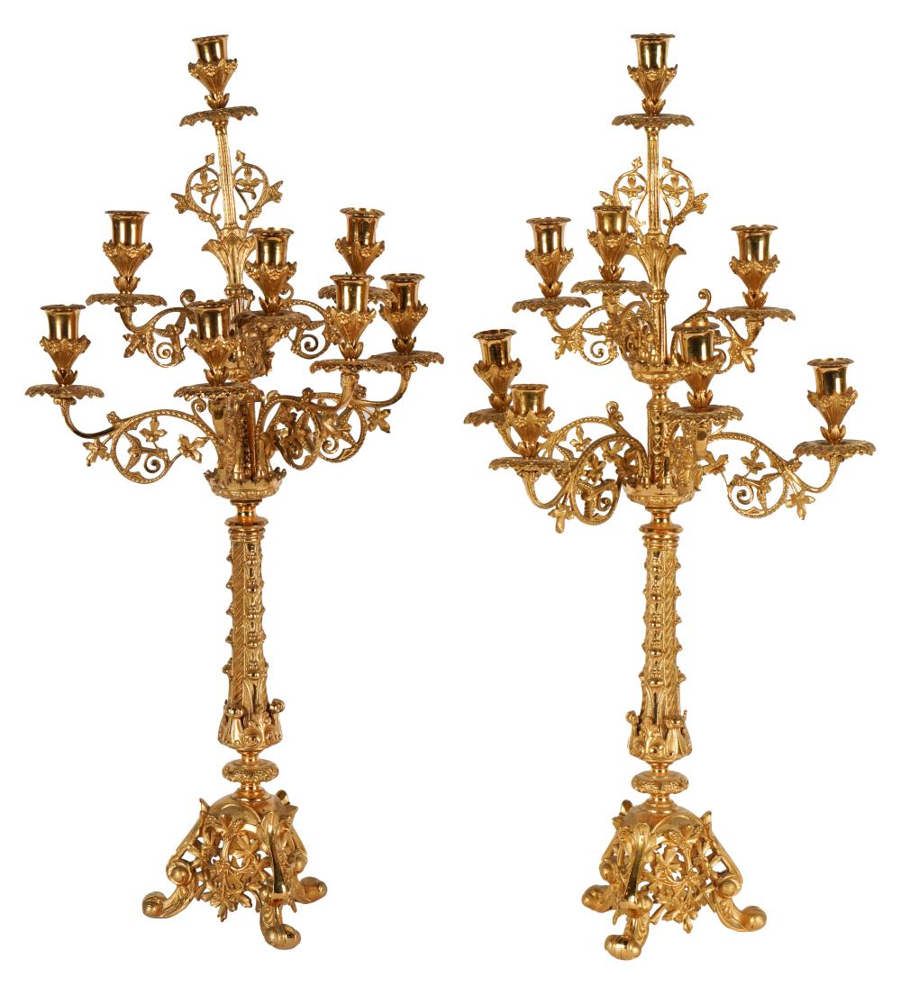 PAIR OF BAROQUE-STYLE GILT METAL