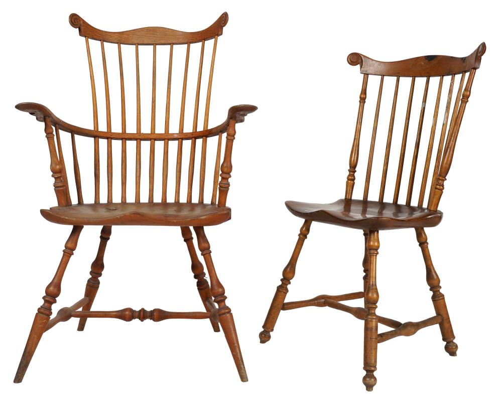 TWO AMERICAN WINDSOR CHAIRSeach