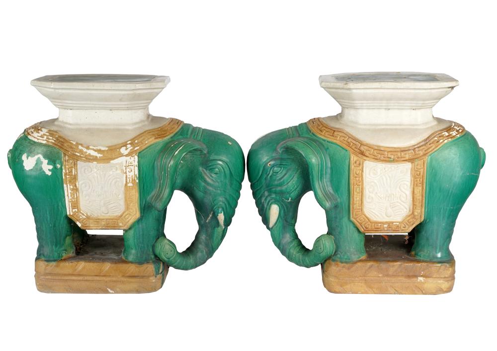 PAIR OF CHINESE GLAZED POTTERY