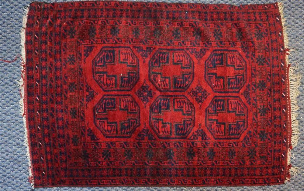 AFGHAN BOHKARA RUG, 4 FT 10 IN