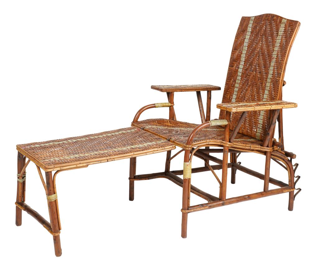 PAINTED WICKER SHIP'S DECK CHAIR1930s;