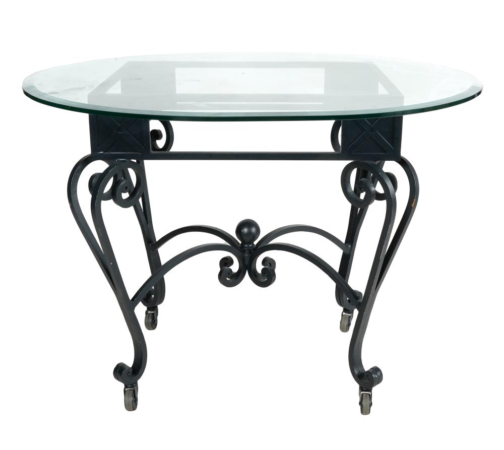 IRON & GLASS CENTER TABLEwith removable