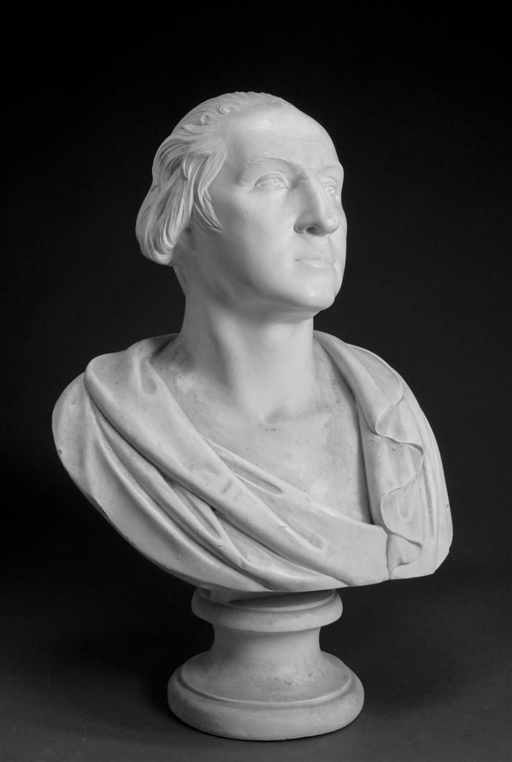 PLASTER BUST OF GEORGE WASHINGTON, H: