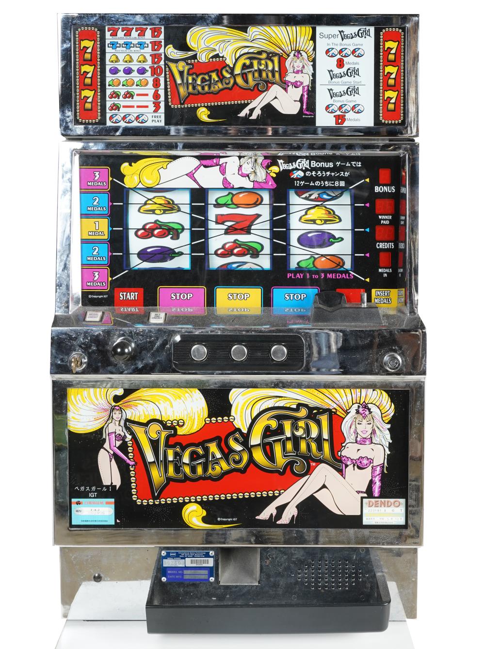 VEGAS GIRL NOVELTY ELECTRIC SLOT MACHINEmetal