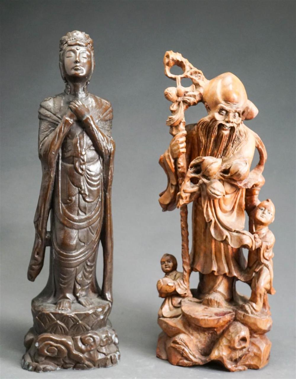 CHINESE CARVED WOOD FIGURE OF SAGE 326c03