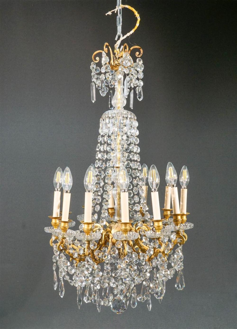 LOUIS XVI STYLE GILT METAL 12 LIGHT 326c0f