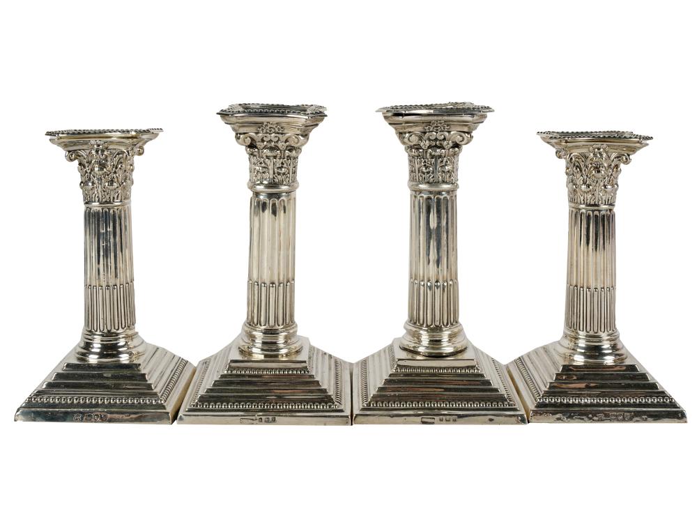 TWO PAIRS OF ENGLISH STERLING COLUMNAR 326c2e