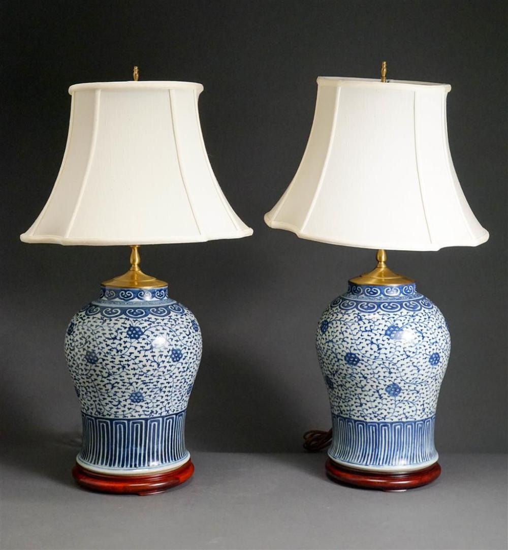 PAIR CHINESE BLUE AND WHITE VASES