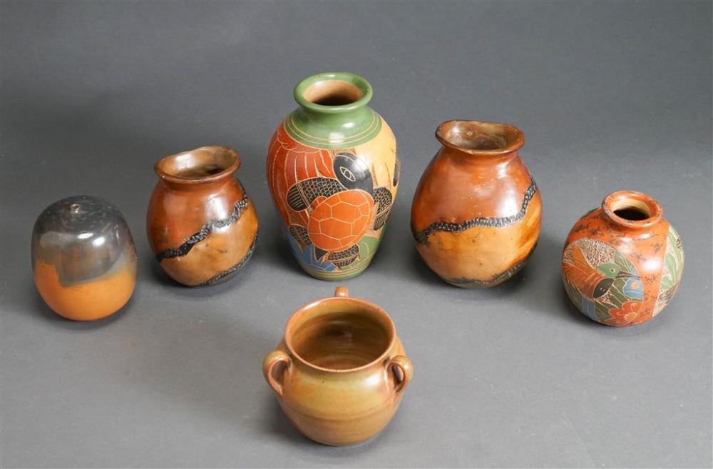 SIX SOUTH AMERICAN AND OTHER POTTERY