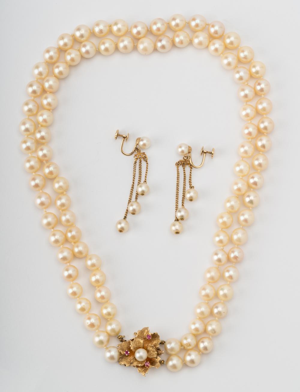 14 KARAT YELLOW GOLD DOUBLE STRAND 326caf