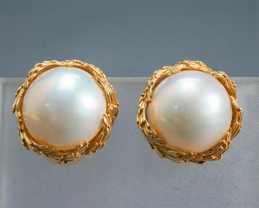 PAIR OF 14 KARAT YELLOW GOLD AND 326ce8