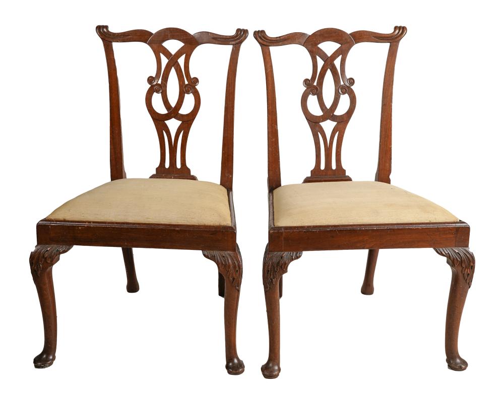 PAIR OF CHIPPENDALE-STYLE MAHOGANY