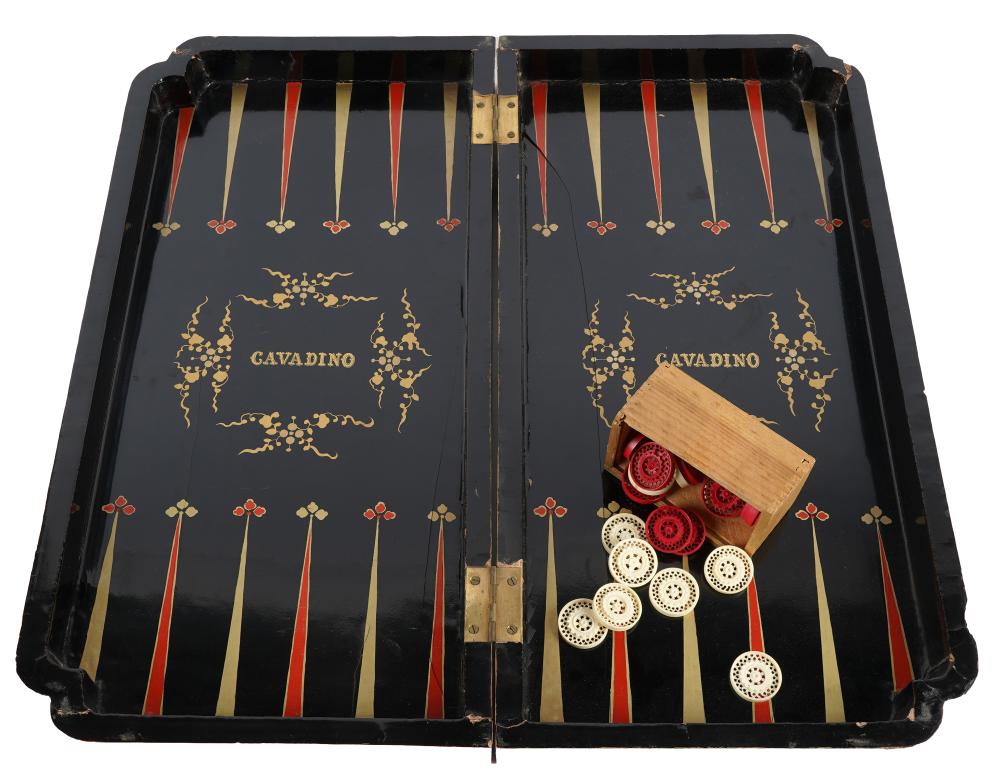 CHINESE EXPORT LACQUER GAME BOXhinged  326d2f