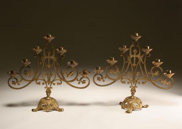 Pair of gilt metal candelabra  50aef