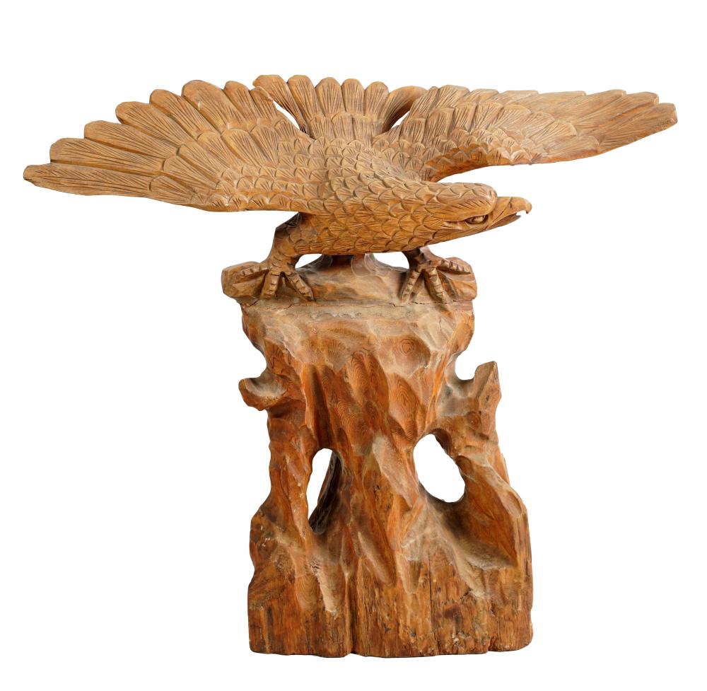 CARVED WOOD EAGLEunsigned; weight: approximately