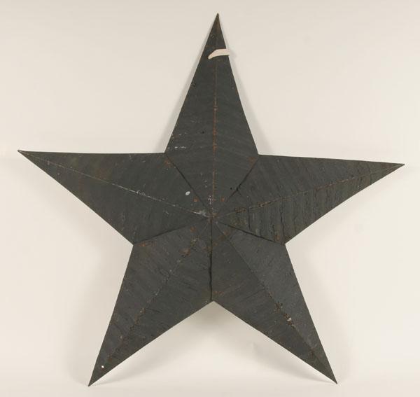 Galvanized tin barn star with riveted