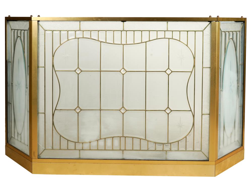 BRASS LEADED GLASS FIRE SCREENeach 326dca