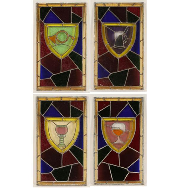 Stained glass four tavern panels 50b00