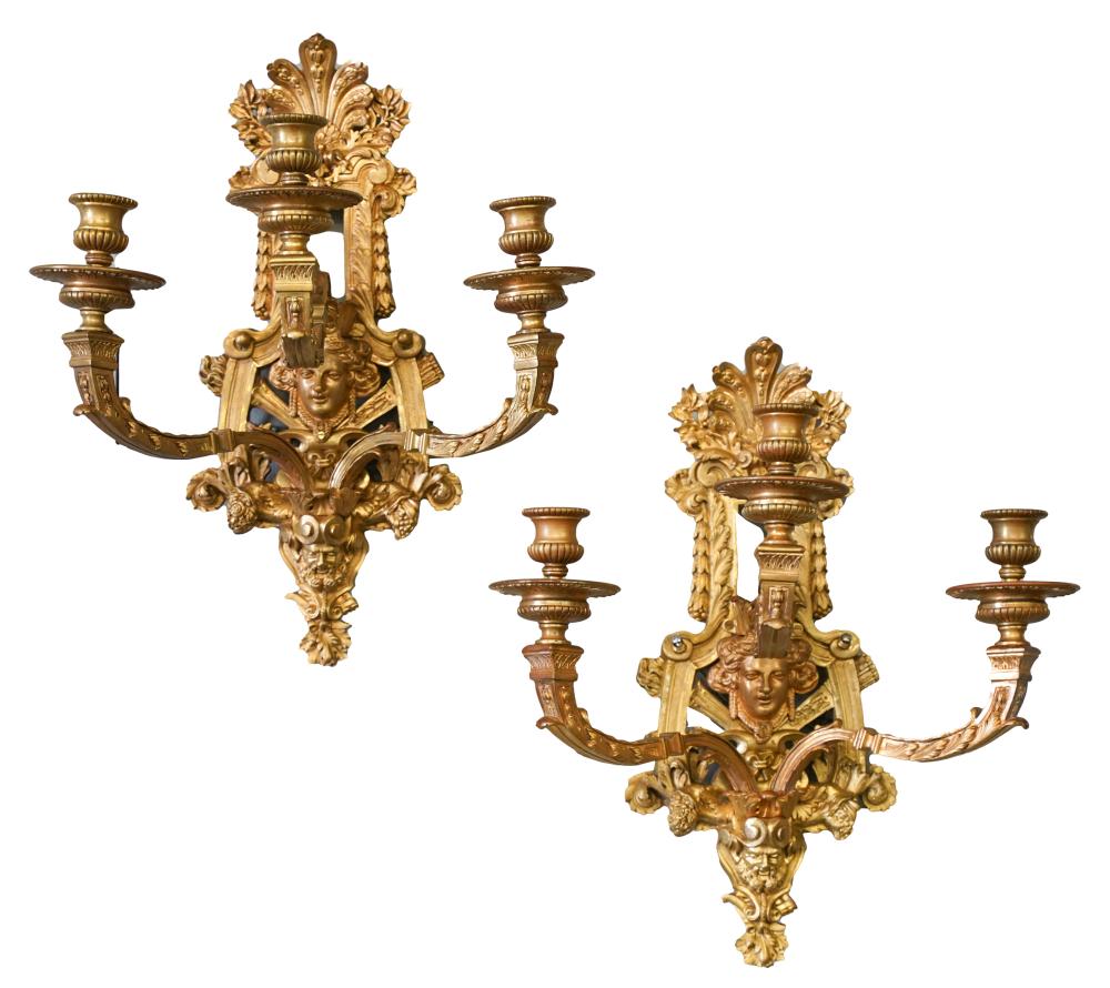 PAIR OF BAROQUE STYLE GILT BRONZE 326e12