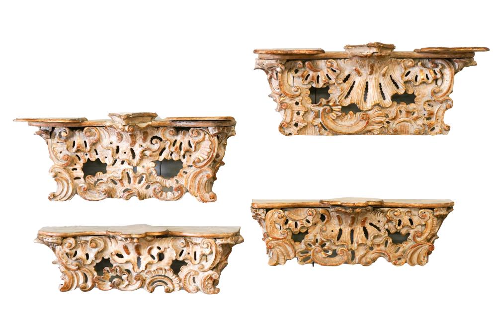 SET OF FOUR ROCOCO STYLE CARVED 326e3a