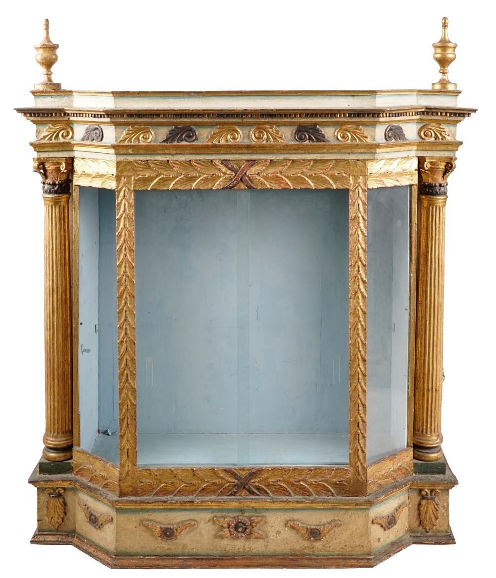 CONTINENTAL PAINTED & GILT NEOCLASSICAL-STYLE