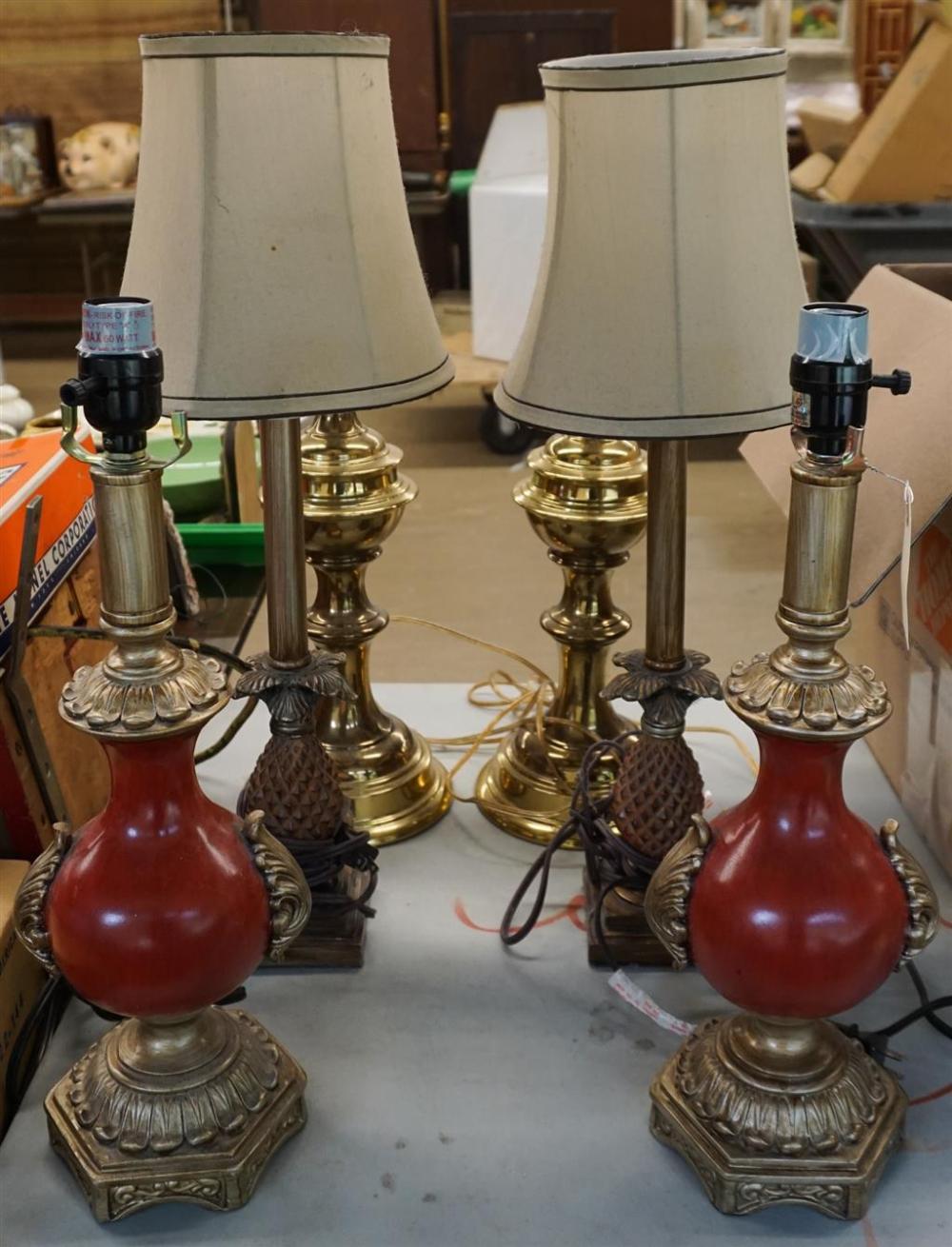 THREE PAIRS OF TABLE LAMPS H TALLEST  326e89