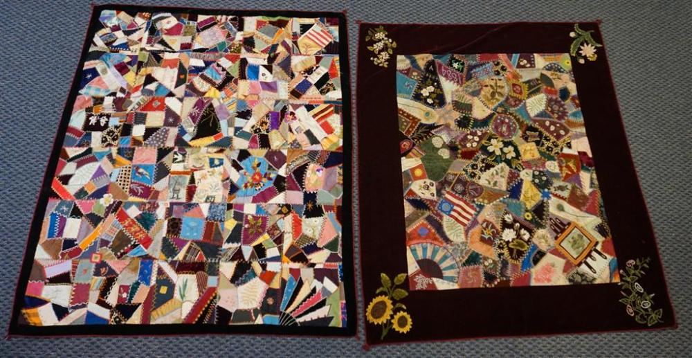 TWO CRAZY PATTERN PATCH QUILTS  326ef2