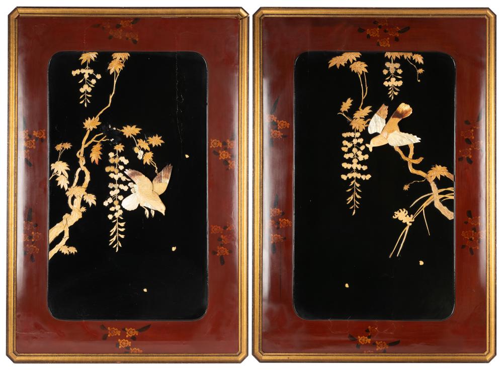 PAIR OF JAPANESE LACQUERED PANELSapplied