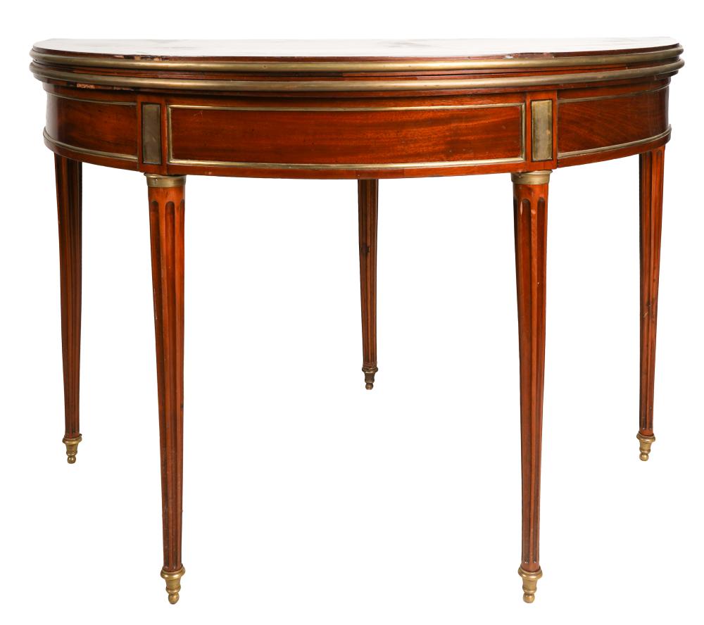 MAISON JANSEN-STYLE MAHOGANY DEMILUNE