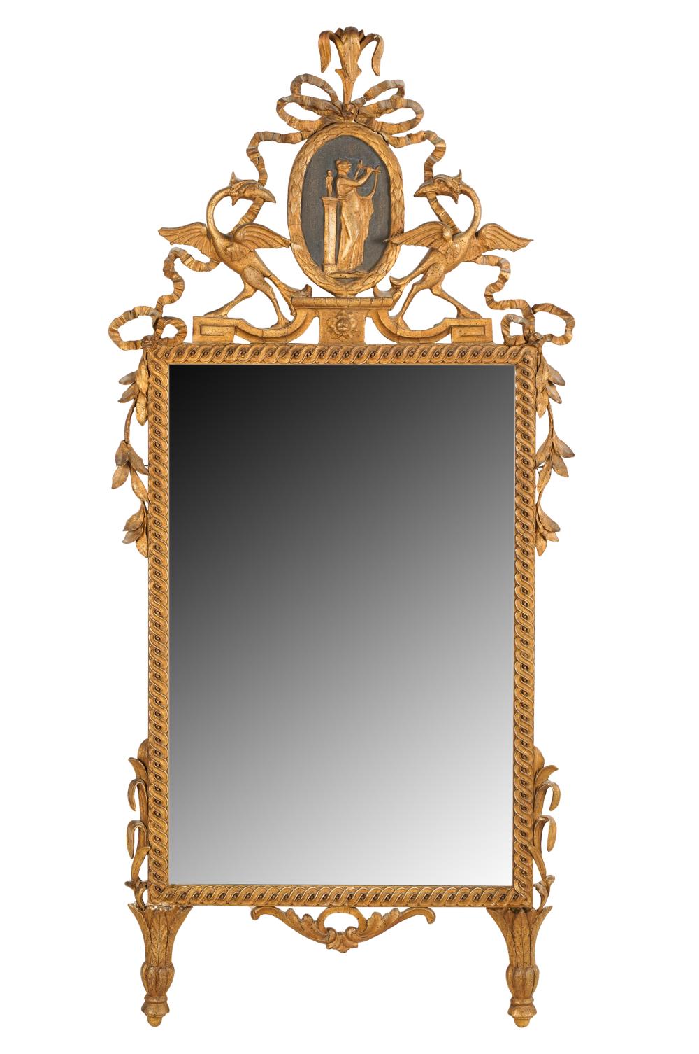 NEOCLASSICAL STYLE GILTWOOD MIRRORcrested 326f28