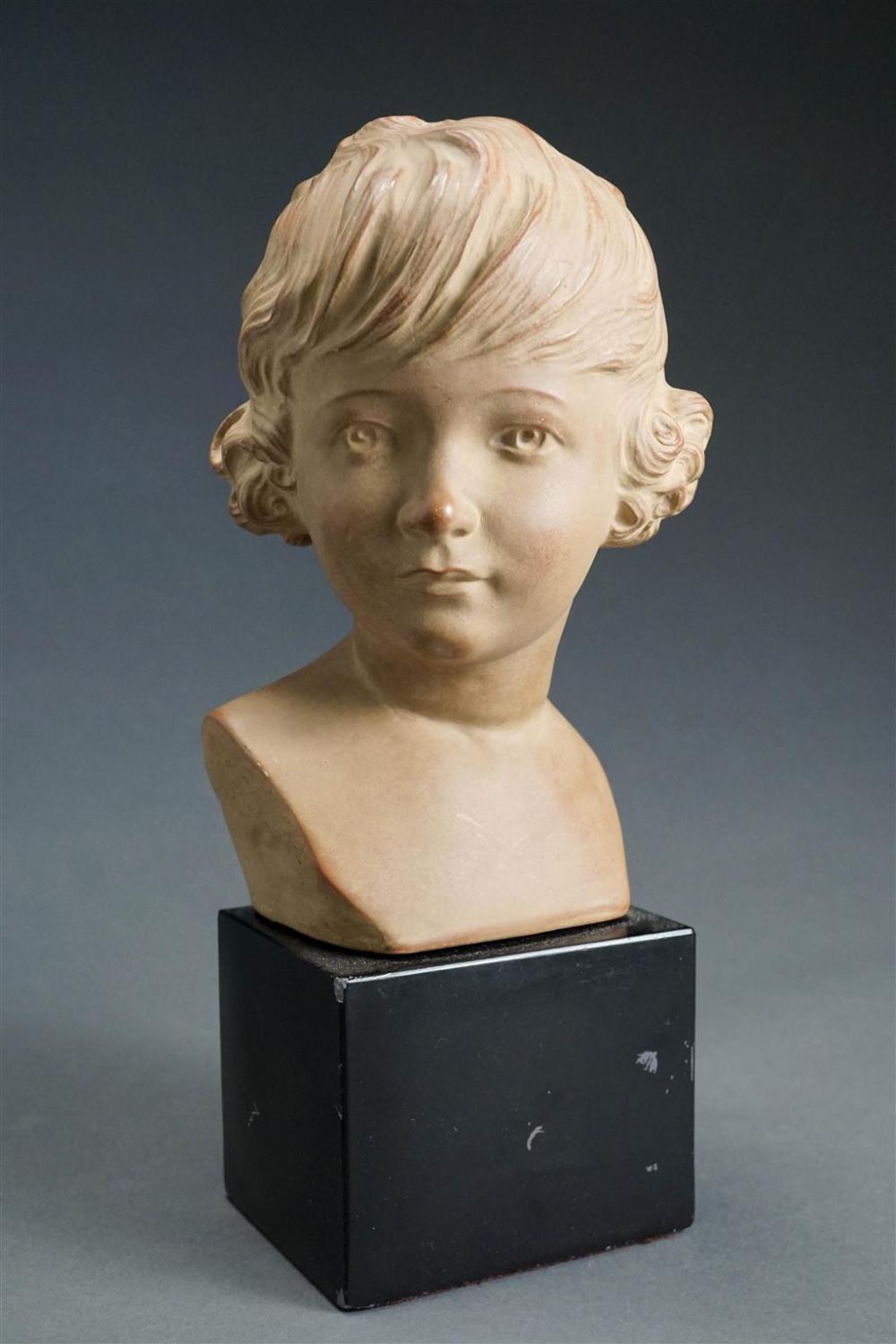 L. MIRVOL(?), CLAY BUST OF YOUNG