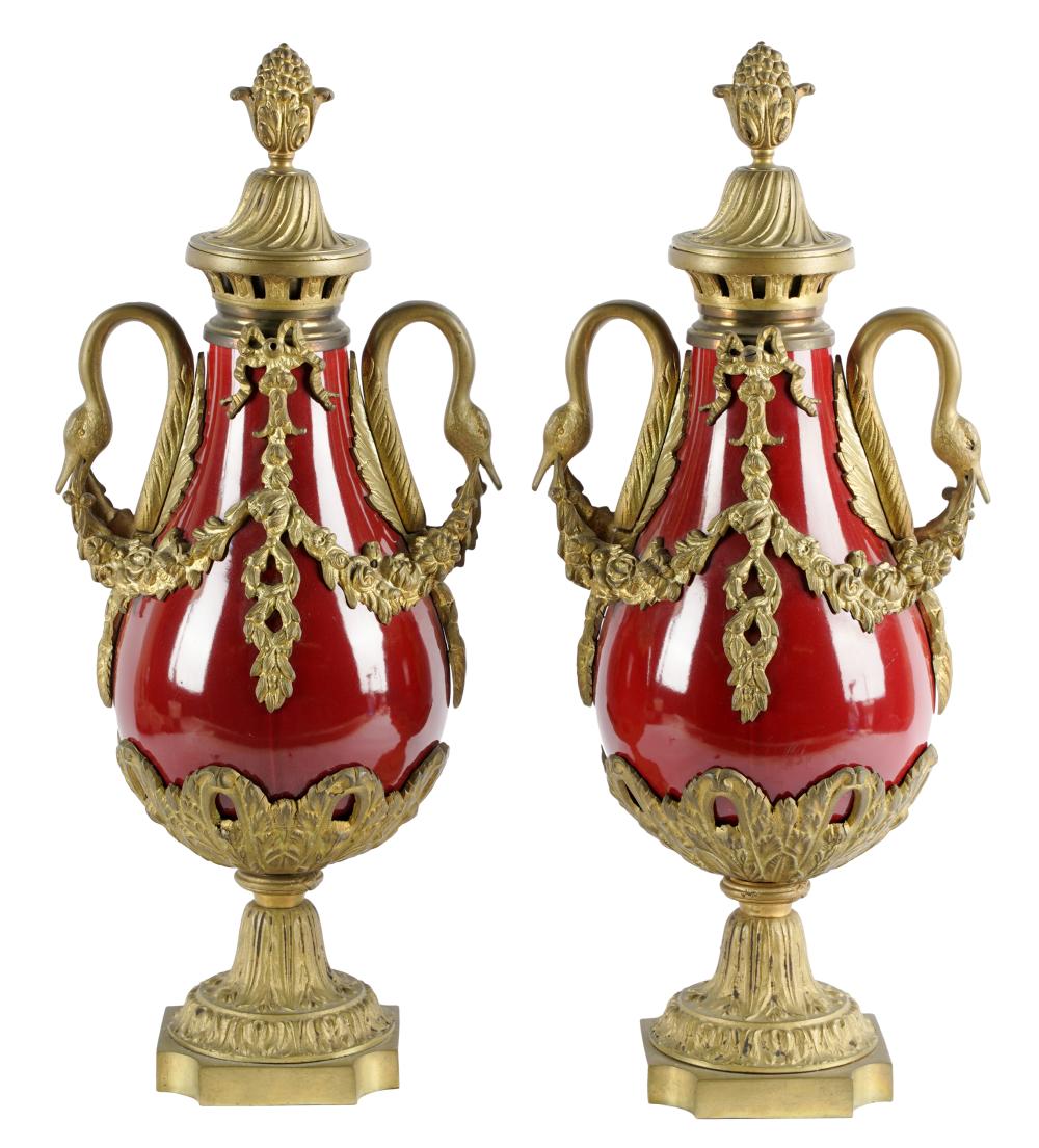 PAIR OF SEVRES STYLE BRONZE MOUNTED 326f36