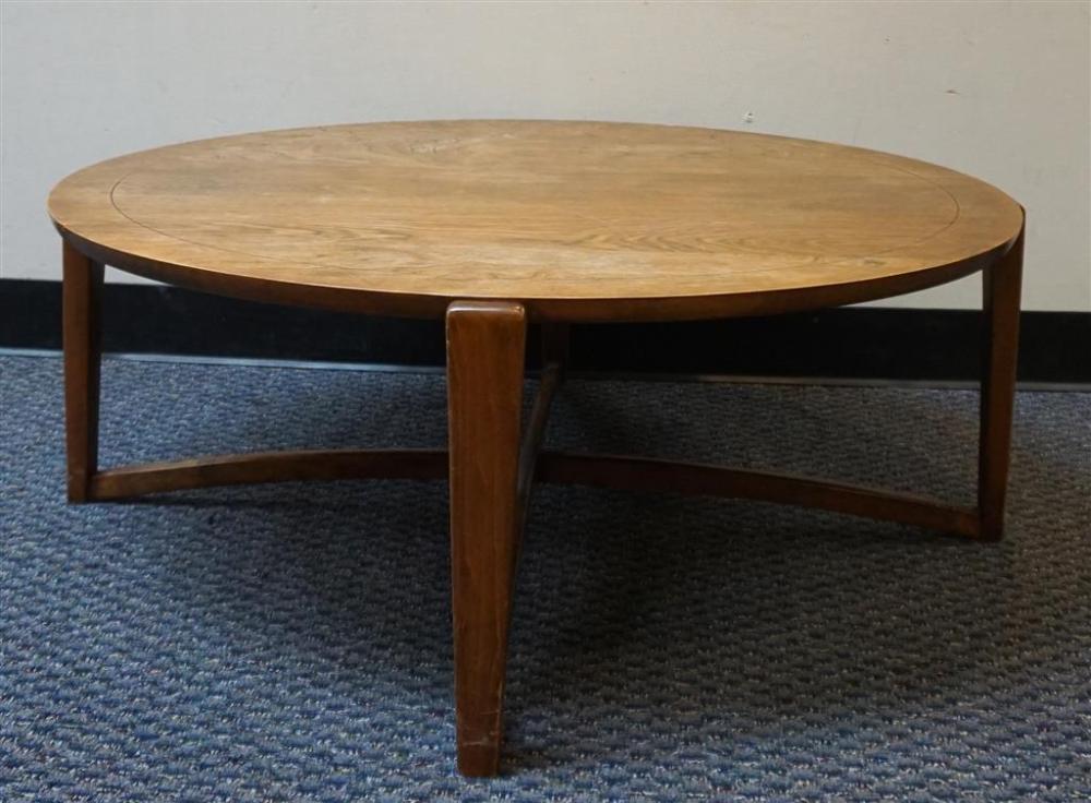 MID-CENTURY MODERN OAK ROUND COCKTAIL