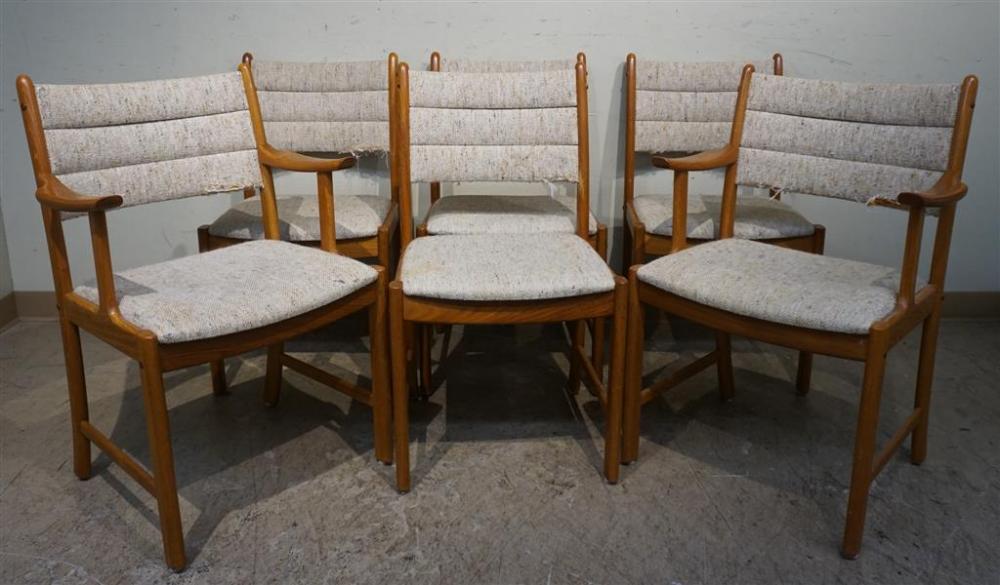 SET OF SIX TEAK UPHOLSTERED DINING 326f6a