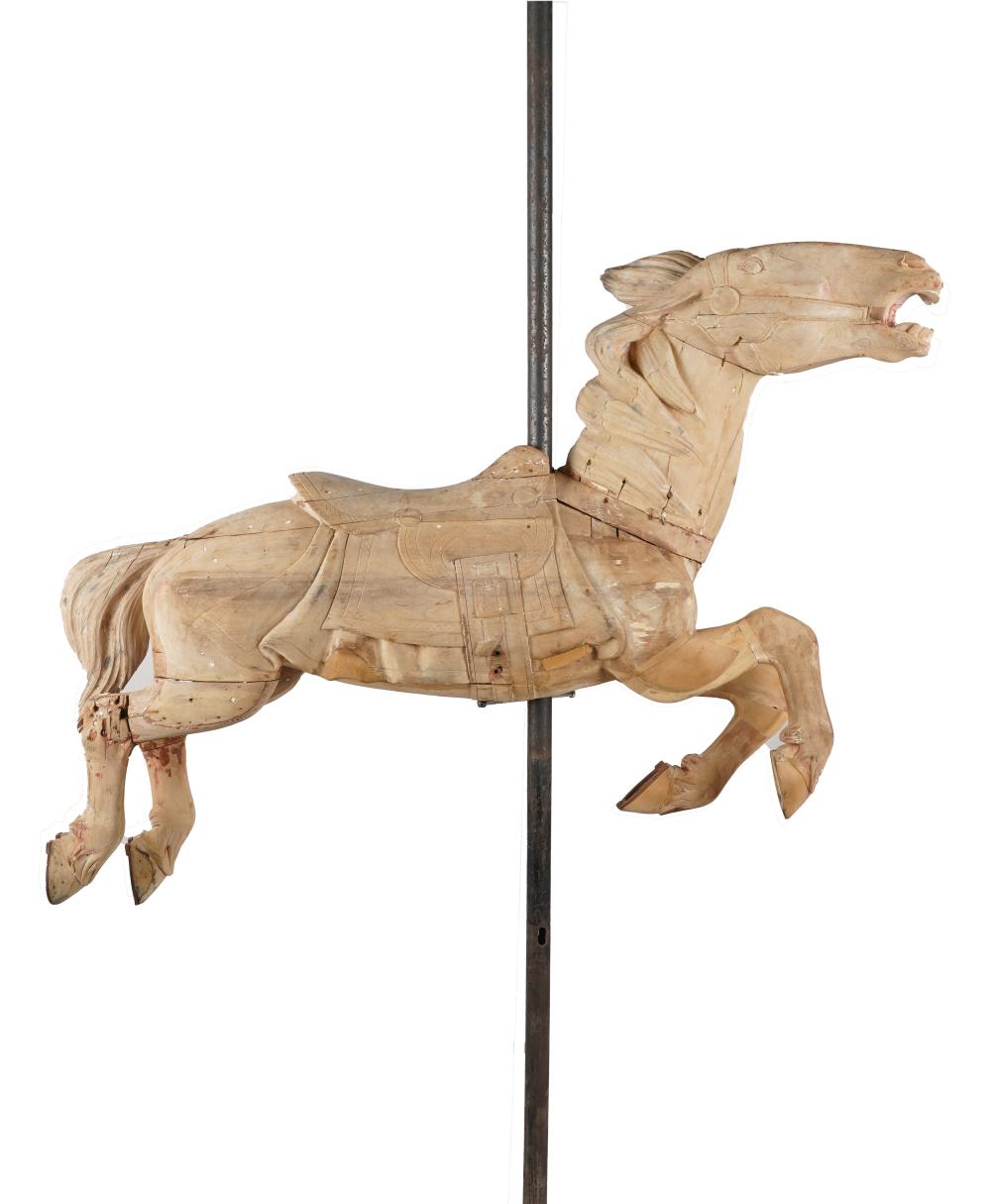 VINTAGE CARVED PINE CAROUSEL HORSEwith