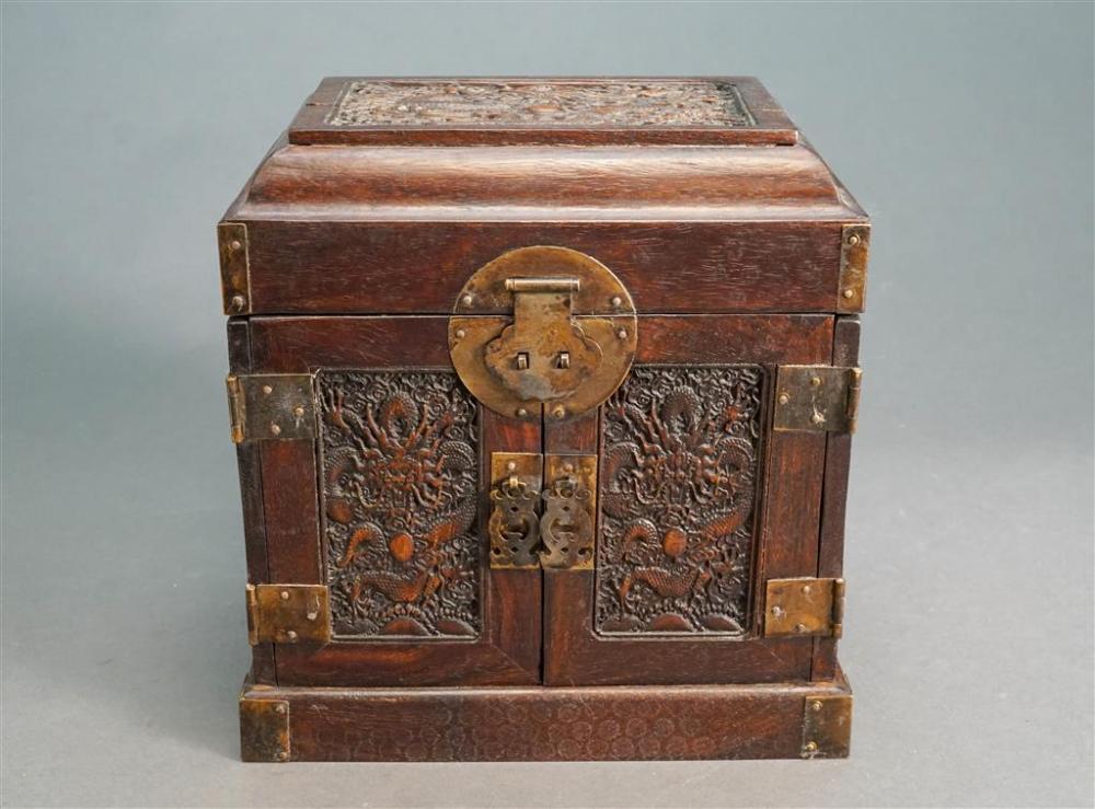 CHINESE CARVED HARDWOOD TABLE CHEST  326fda