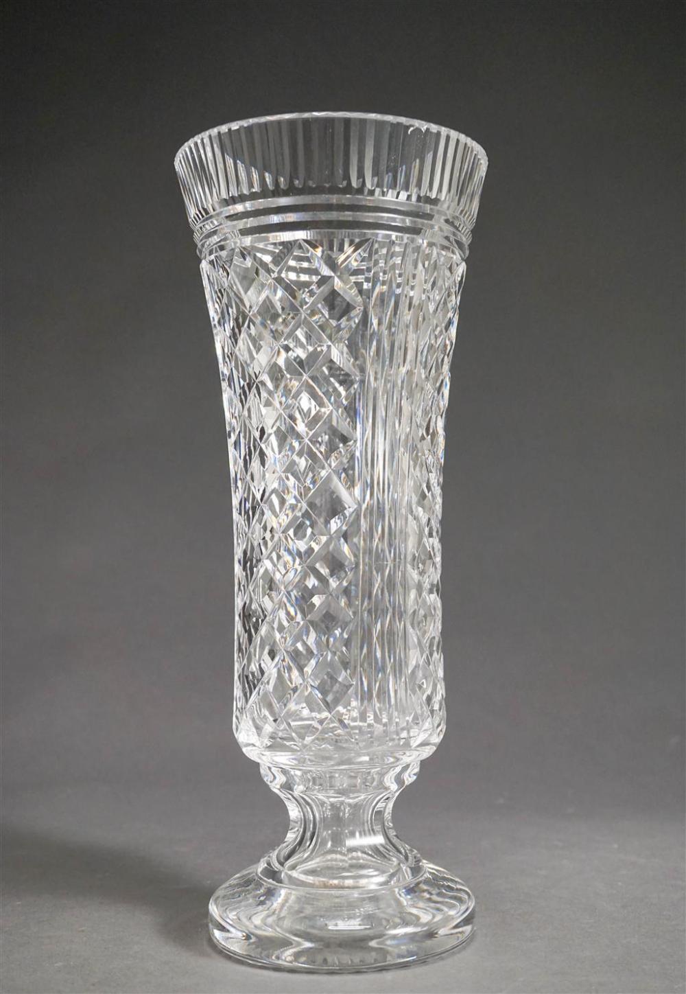 WATERFORD CUT CRYSTAL TALL VASE,